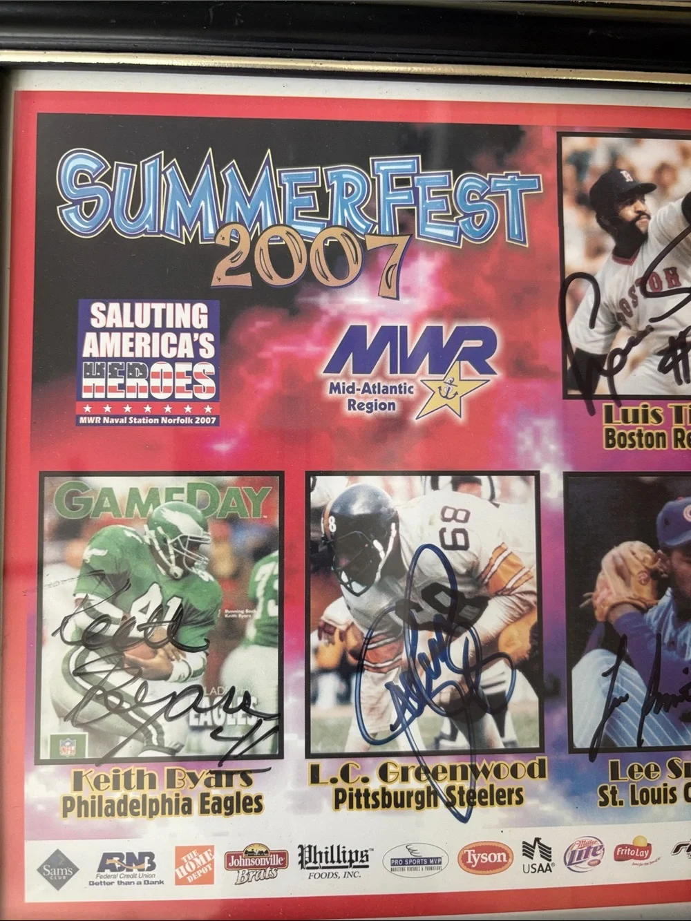 SummerFest 2007 Framed Signed Sports Collage - MLB & NFL Players